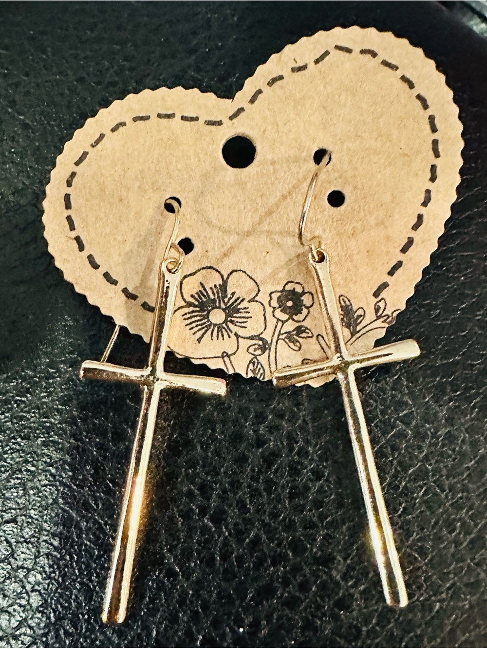Gold Cross Drop Earrings - Women Jewelry